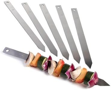 JD Europe 6pcs Turkish Adana Kebab BBQ Skewers. Stainless Steel Flat Wide Barbecue Skewers Length 41cm, Width 2.5cm and 2mm Thick