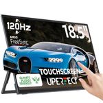 UPERFECT 18.5'' Portable Touchscreen 120hz Monitor w/VESA & 180° Adjustable Stand, Ultra-Slim & Lightweight FHD FreeSync IPS HDR Gaming Display, USB C Travel Second Monitor for Laptop Switch Phone