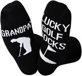 TSOTMO Grandpa Grandfather Socks Papa Gift Grandpa's Lucky Golf Socks For Grandpa Retirement Gift Sports Socks For Golf Lover, Lucky Golf, 2