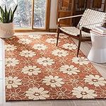 SAFAVIEH Four Seasons Collection 3'6" x 5'6" Rust / Ivory FRS220B Hand-Hooked Floral Area Rug