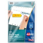 Avery Mini Index Maker Clear Label Dividers with White Tabs, 5.5 x 8.5 Inches, 8 Tabs, 1 Set (11427)