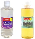 Camlin Distilled Turpentine Oil 500 ml and Purified Linseed Oil 500 ml