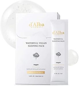 d’Alba Italian White Truffle Waterfull Vegan Sleeping Pack, Non Wash-off, Hydrating Overnight Face Mask with White Truffles, Safe for Sensitive Skin, Portable Gel-Type Mask, Korean Skincare (Pack 4ml*12)