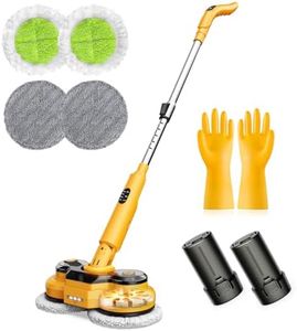 qimedo M2 Electric Mop with 5000mAh Battery,800RPM Cordless Mops for Floor Cleaning,Best Automatic Spin Mops with Smart Display,Upright Rotating Power Mop with LED Light & Water Spray