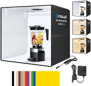 PULUZ Light Box Photography, 20x20 inch Portable Photo Studio Light Box, Professional Dimmable Quick Charge USB-C Photo Booth with 200 LED Lights & 12 Color Backdrops Photo Box for Product Photography