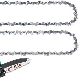 8 Inch Chainsaw Chain 043" Gauge 34 Drive Links 3/8" LP Pitch, Replacement Pole Saw Chain for 8" Bar Fit for DeWalt DCPS620, 20V MAX XR Li-Ion, Poulan, Craftsman and More R34-2 Pack