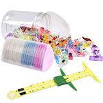 Multipurpose Sewing Clips, Sewing Measuring Tools Kit with 5 in 1 Sliding Gauge, Quilting Clips Triangle Chalk for Sewing Notions & Accessories, Sewing Beginner Work