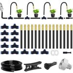 Tivddikun Irrigation System Kit, 360° Bendable Drip Irrigation System with 49FT/15M Drip Irrigation Hose, DIY Automatic Watering System, Drip Irrigation Kits for Garden, Greenhouse, Lawn, Plants