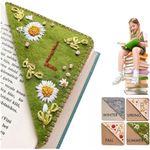 Personalized Hand Embroidered Corner Bookmark, 26 Letters Cute Flower Embroidered Corner Bookmark Embroidery Book Marker Clip for Book Lovers Bookmarks for Reading Lovers Meaningful GIF (Summer, L)