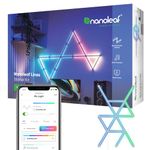 Nanoleaf Lines 60 Degrees Starter Kit, 15 Smart Light Bars LED RGBW - Backlit Modular Wi-Fi Colour Changing Wall Lights, Music & Screen Sync, Works with Alexa Google Apple Homekit, Room Decor