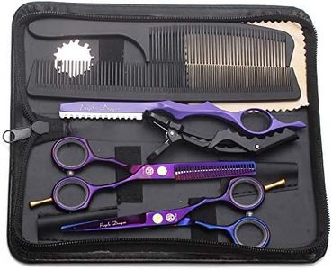 Purple Dragon 5.5 inch Hair Cutting Scissors Set with Razor, Titanium-Professional-Hairdressing, Barber Hair Cutting Shears Hair Thinning/Texturizing Shears for Professional Hairdresser or Home Use 5.5 inch Purple