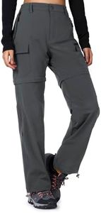 Cycorld Women's-Hiking-Pants-Convertible Quick-Dry-Stretch-Lightweight Zip-Off Outdoor Pants with 5 Deep Pockets (Grey, 3X-Large)