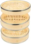 Juvale 2-Tier 10 Inch Bamboo Steame