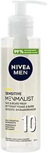 NIVEA MEN MENMALIST Gel detergente viso e barba (1 x 200 ml), detergente 2 in 1 con formula corta e biodegradabile, cura uomo adatta a tutti i tipi di pelle