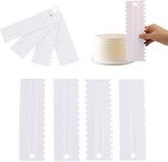 INKULTURE Plastic Tall Cake Scraper Cutter Tool for Icing and Decoration | Size 8.98 inch X 2.9 inch | White | 04 Pcs