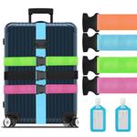 Inorbit 4 Pack Luggage Straps for Suitcase Straps,Personalised Luggage Straps for Suitcases,Adjustable Travel Packing Secure Belt Accessory Set for Travel Bag