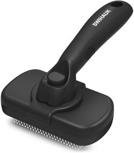 Swihauk Self Cleaning Slicker Brush for Dogs & Cats - Skin Friendly Deshedding and Grooming Brush for Haired Pets, Pet Supplies Accessory, Black