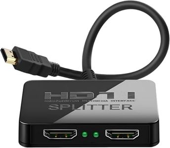 Vrythn HDMI Splitter 1 in 2 Out【with 1M HDMI Cable 】 4K Splitter for Dual Monitors Mirror Only, 1x2 HDMI Splitter 1 to 2 Amplifier for Full HD 1080P 3D.