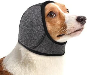 NACOCO Dog Calming Hoodie - No Shake Water Resistant Ear Wraps for Dogs Anxiety Relief & Noise Protection Dog Head Wrap Pet Ear Cover Muffs for Swim Bathing Hematoma(Dark Grey, M)