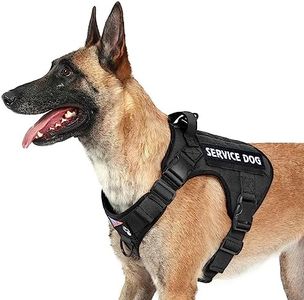 voopet Tactical Dog Harness - Military Emotional Support Service Dog Vest with Handle & Molle for Medium Large Dogs, Easy Control No Pull ESA Dog Vest with 6 Tags for Working Training