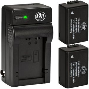 BM Premium 2 Pack of DMW-BMB9 Batteries and Battery Charger Replacement for Panasonic Lumix DC-FZ80, DMC-FZ40K, DMC-FZ45K, DMC-FZ47K, DMC-FZ48K, DMC-FZ60, DMC-FZ70, DMC-FZ100, DMC-FZ150 Digital Camera