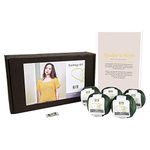 DesignEtte Spider’s Web Women’s Knitting Kit 100 Percent Egyptian Cotton Wool Yarn Bowls and Pattern Beginners Starter Pack Box 50g≈127m/5ply, Dark Green, XL