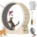 Hrokz Cat Exercise Wheel for Indoor Cats, 40inch Large Cat Treadmill with Noise Reduction Port and Lock, Solid Wood Cat Running Wheels