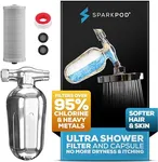 SparkPod Ultra Shower Filter- Shower Head Water Filter & Cartridge- 150 Stage Equivalent, Removes Up to 95% of Chlorine, Heavy Metals for Soft Hair and Skin