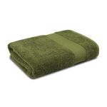 Trident 100% Cotton Towels for Bath | Towels for Bath Large Size | Trident Bath Towel - Soft & Absorbent | 450 GSM | 1 Piece Bath Towel for Men/Women | Urban Comfort | 70 cms x 140 cms - Olive