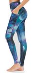 Sugar Pocket Womens Athletic Yoga Pants Printed Workout Yoga Leggings Fitness Tights, L, 81 Printed