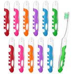 12Pcs Travel Toothbrush Set, Folding Toothbrush Portable Soft Toothbrush Small Foldable Toothbrushes for Travel Camping Hiking