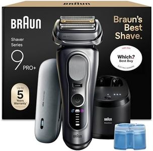 Braun Series 9 PRO+ Electric Shaver for Men, 9677CCE, Silver - Wet & Dry Razor, 5+1 Ultra Thin Precision Blades, Pro SensoAdapt Technology, Rechargeable Battery, PowerCase, 6in1 SmartCare Center