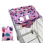 RoxNvm Shopping Cart Seat Cover for Baby, Refreshing and Breathable High Chair Cover for Baby, Portable Baby Trolley Seat Cover Suitable for Baby Summer Use(Pink Heart)