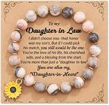 Dabem Sunflower Bracelets Gifts for Women Girls, Valentines Day Gifts Ideas for Daughter/Granddaughter/Niece/Mom/Aunt/Friends/Sister/Bonus Daughter/Daughter in Law/Girlfried, Adjustable, Metal, no