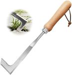 KLDOLLAR Crack Weeder, Crevice Weeding Tool with Upgrade Sharp Hook Point, L-Shaped Weed Puller Tool with Beech Wood Handle, Efficient Manual Weeder for Sidewalk, Paver, Narrow and Wall Gaps