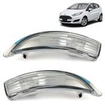 ROBUST 2 Pcs Car Door Wing Mirror Indicator Lamp Clear Lens Replacement Right Driver and Left Passenger Side Compatible with Ford Fiesta B-Max 8A6113B382AD 1513155 1748314 2008-2017