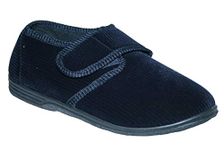 footloose.shoes Diabetic Orthopedic Men's Easy Close Wide-Fitting Touch Close Bar-strap Shoe Slippers Sizes 6-14 (Navy Zac, UK Footwear Size System, Adult, Men, Numeric, Wide, 8)