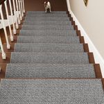 PADOOR Stair-Treads Non Slip, 15PCS Stair Runner for Wooden Steps, Residue Free Stair Treads Stair Carpet Mat for Kids and Dogs Indoor 8"x30" Light Gray