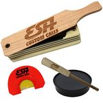 ESH Turkey Call Starter Pack - All-Weather Turkey Box Call, Mouth Call, and Slate Pot Call with Hickory Striker Kit - Hunting Accessories for Beginner and Pro Hunters