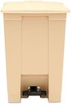 Rubbermaid Commercial Step Waste Container, 17.1" x 15.8" x 16.3", Beige