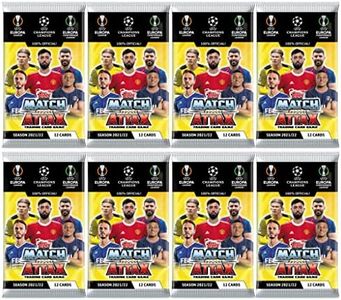 CHAMPIONS LEAGUE 2021-22 Topps Match Attax Cards - 8-Pack Set (12 Cards per Pack) (Total of 96 Cards)