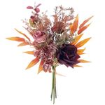 Alynsehom Artificial Fake Flowers Plants Silk Flower Arrangements Wedding Bouquets Decorations Plastic Floral Table Centerpieces for Home Kitchen Garden Party Decor (Pink Burgundy)