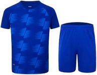 DaniChins Boys Loose Active Short-Sleeve Shirt and Athletic Mesh Shorts Set, Sapphire Blue1, 8