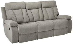 Signature Design by Ashley 7620489 Mitchiner Reclining Sofa with Drop Down Table, Fog