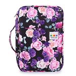 BTSKY Colored Pencil Case 300 Slots Pen Pencil Bag Organizer with Handy Wrap Portable- Multilayer Holder for Crayola Colored Pencils & Gel Pen, Purple/Rose, Travel