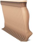 L'eggs Women's Plus-Size Everyday Knee High Sheer Toe, Available in 8 and 16 Pack, 16 Pack - Off Black, One Size
