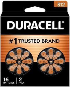 DURACELL Size 312 Brown Hearing Aid Batteries, 16/Pack (DURDA312B16ZM09)