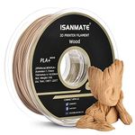 3D Printer Filament, PLA Filament Wood Filament 1.75mm, PLA+ Wood Filament Dimensional Accuracy +/- 0.03 mm, 1 kg Spool [White Wood]