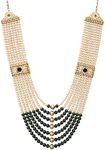 RAADHE CREATION Pearl Necklace Jewellery for Groom Seven Line Dulha Moti Mala Haar for Men. (Green)