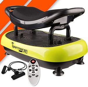 Bonplus BP | Plataforma Vibratoria con Asiento | Fitness | para Adelgazar | Tonificador de músculo | Potencia por 3000 el Entrenamiento | Entrenamiento de Core | Incluye Bandas Tensoras
